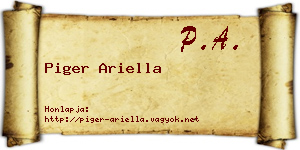 Piger Ariella névjegykártya